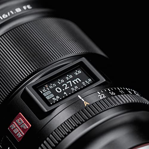 Viltrox AF 16mm F1.8 Full Frame Autofocus Camera Lens Built-in LCD Screen Compatible with Sony E-Mount Mirrorless Cameras a7 a7II a7III a7R a7RII