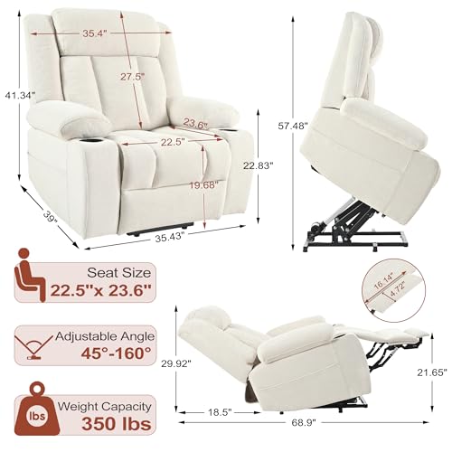 Small Power Lift Recliner for Elderly, Lift Chair Recliners, Electric Recliner Chairs for Seniors, Remote Control, Adjustable, Side Pocket (Navy Blue)