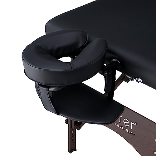 Master Massage 28" Argo Portable Massage Table in Cream with Walnut Legs- Spa Bed for Tabletop Exercise & Massage- Beauty Bed Tattoo Bed- Lash Table