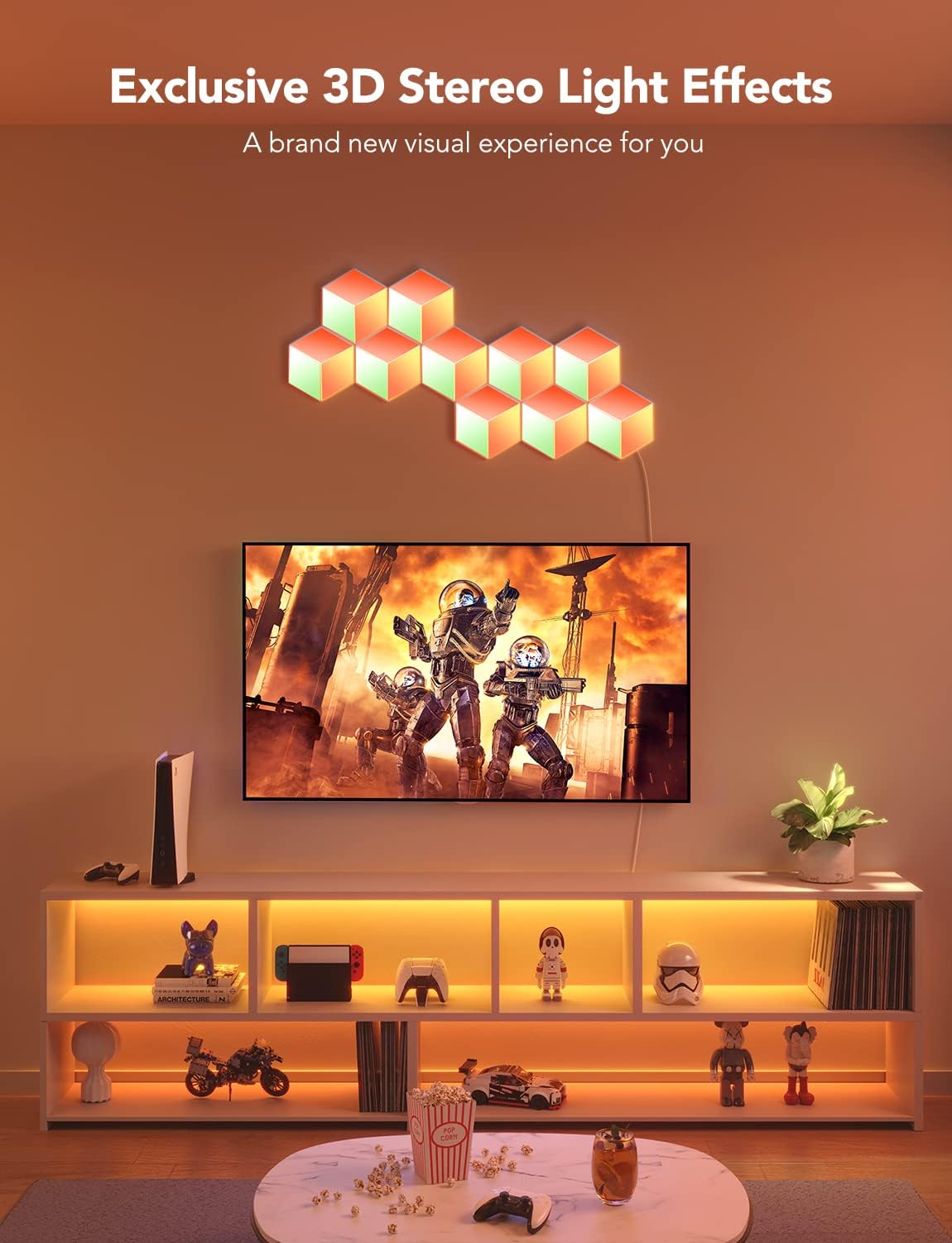 Govee Glide Hexa Pro Light Panels, RGBIC 3D Hexagon Wall Lights, Wi-Fi LED Creation Light with Music Sync