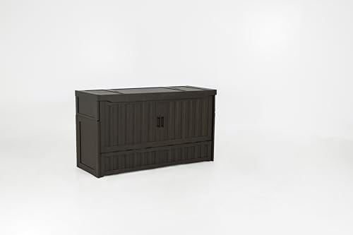 NIGHT & DAY Furniture Murphy Cube Cabinet Bed (White, Queen)