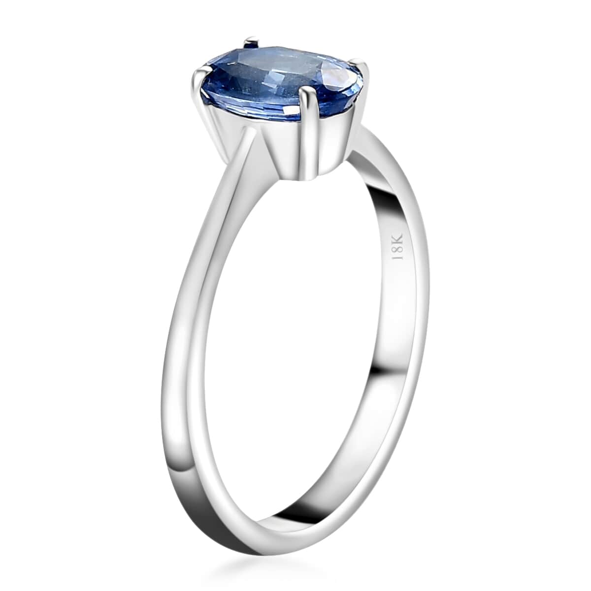 SHOP LC Iliana AAA Sapphire Oval 18K White Gold Solitaire Ring for Women Jewelry Birthday Gifts for Women Size 7 Ct 1.15 Wedding Engagement Promise
