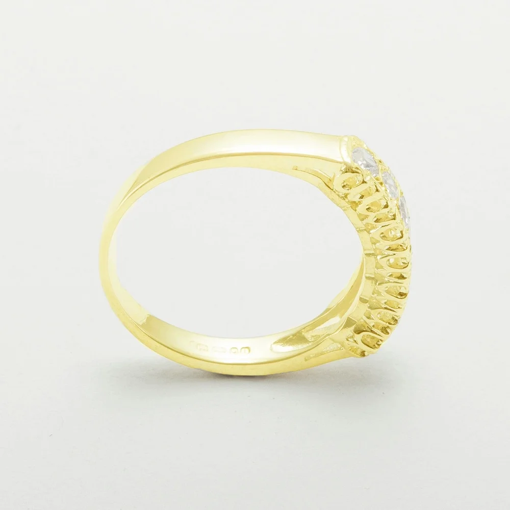 LBG British Made 14k Yellow Gold Natural Diamond Womens Eternity Ring - 33 size options - Size 10