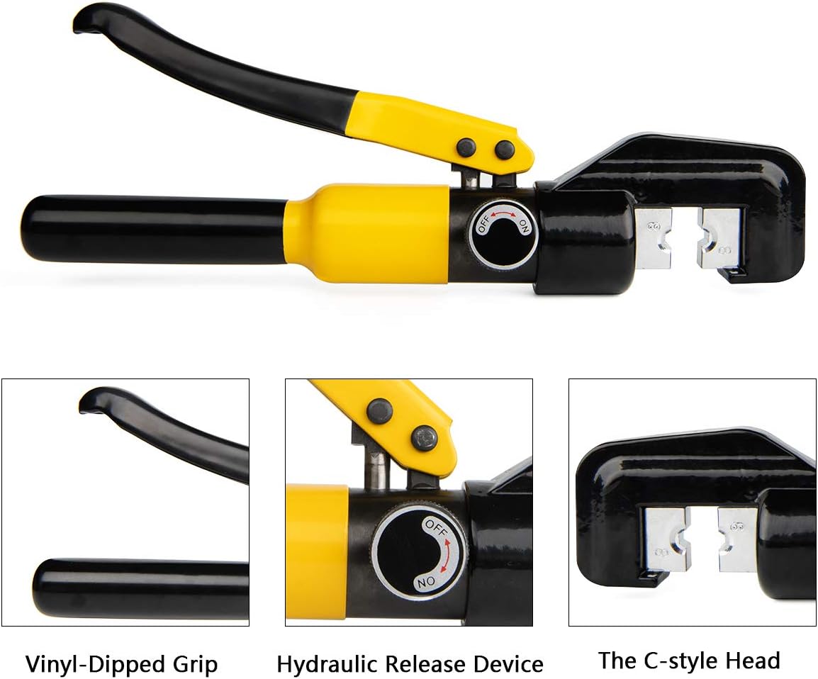 10 Tons Hydraulic Wire Battery Cable Lug Terminal Crimper Crimping Tool With 9 Pairs of Dies
