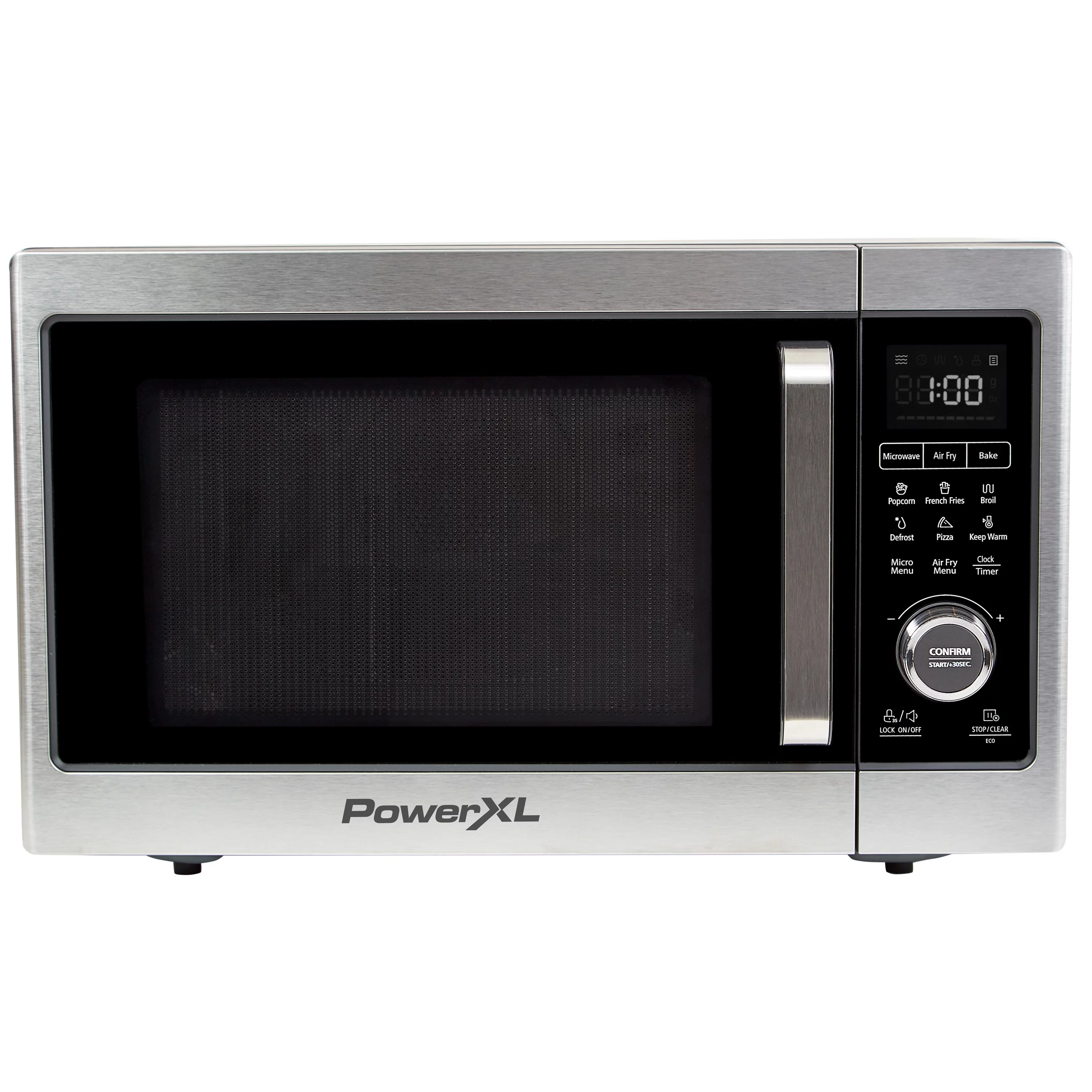 PowerXL Microwave Air Fryer Plus, Stainless Steel / Black, 1cu. ft.
