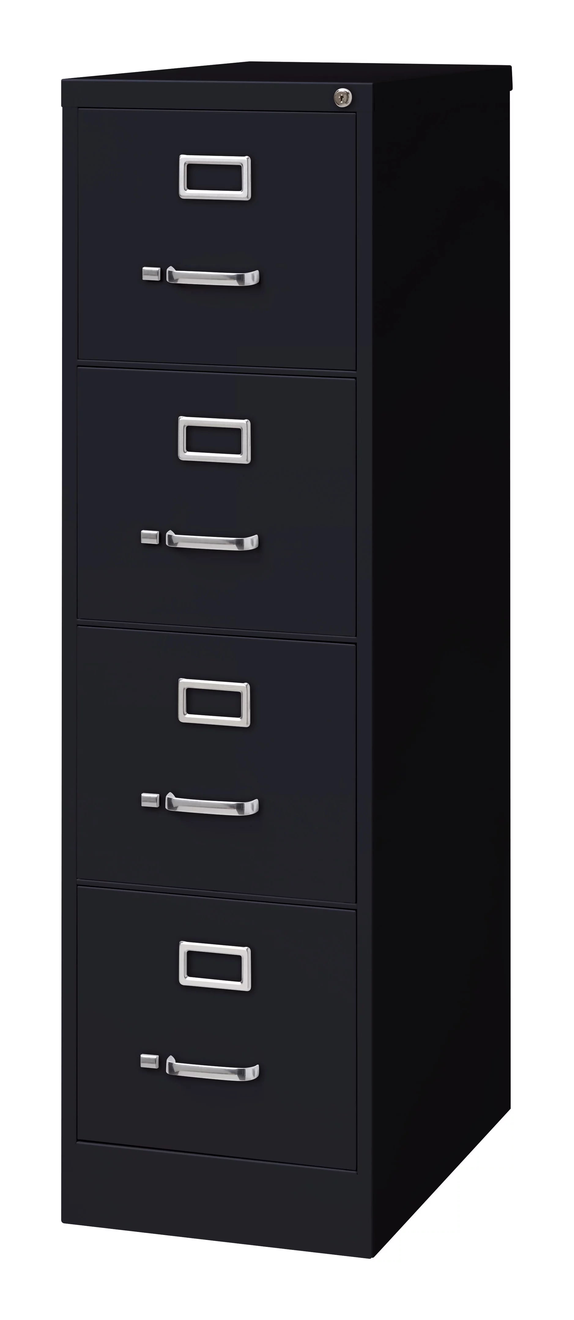 Hirsh 25" Deep 4 Drawer Letter Width Metal Vertical File Cabinet, Commercial Grade, Black