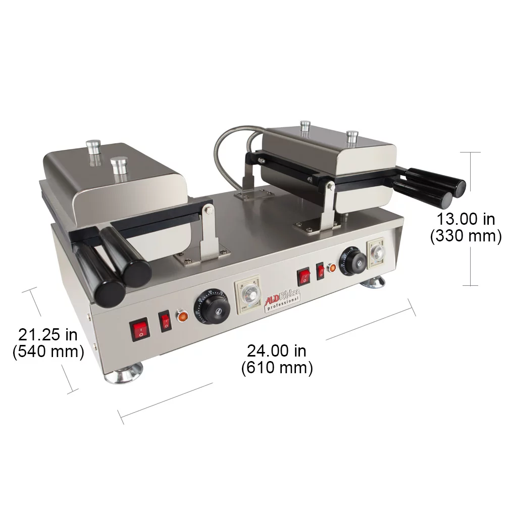 ALDKitchen Taiyaki Maker | Fish Waffle Iron | Stainless Steel Taiyaki Machine with Cast Iron Pan | 4 Open-Mouth Fish Waffles | 110V