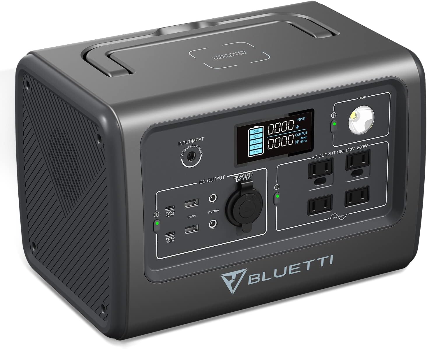 BLUETTI 800W/716Wh Portable Power Station EB70S Solar Generator LiFePo4 Battery Pack with 4 110V AC Outlets (Solar Panel Optional) Camping Supplies
