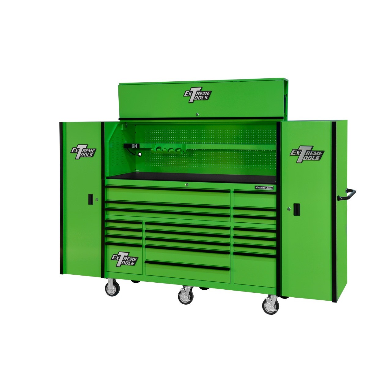 Extreme Tools 72 x 25 19 Drawers Roller, Hutch & 2 Side Lockers Combo
