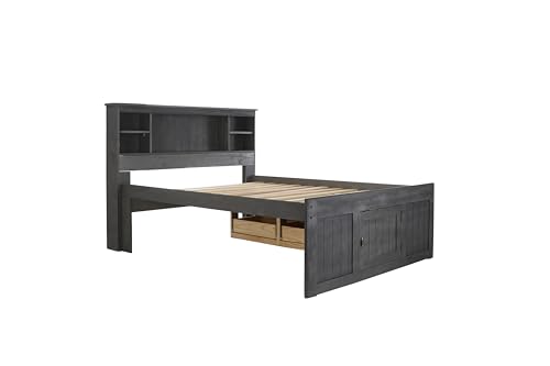 Discovery World Furniture White Full Bookcase Bed with 6 Drawers