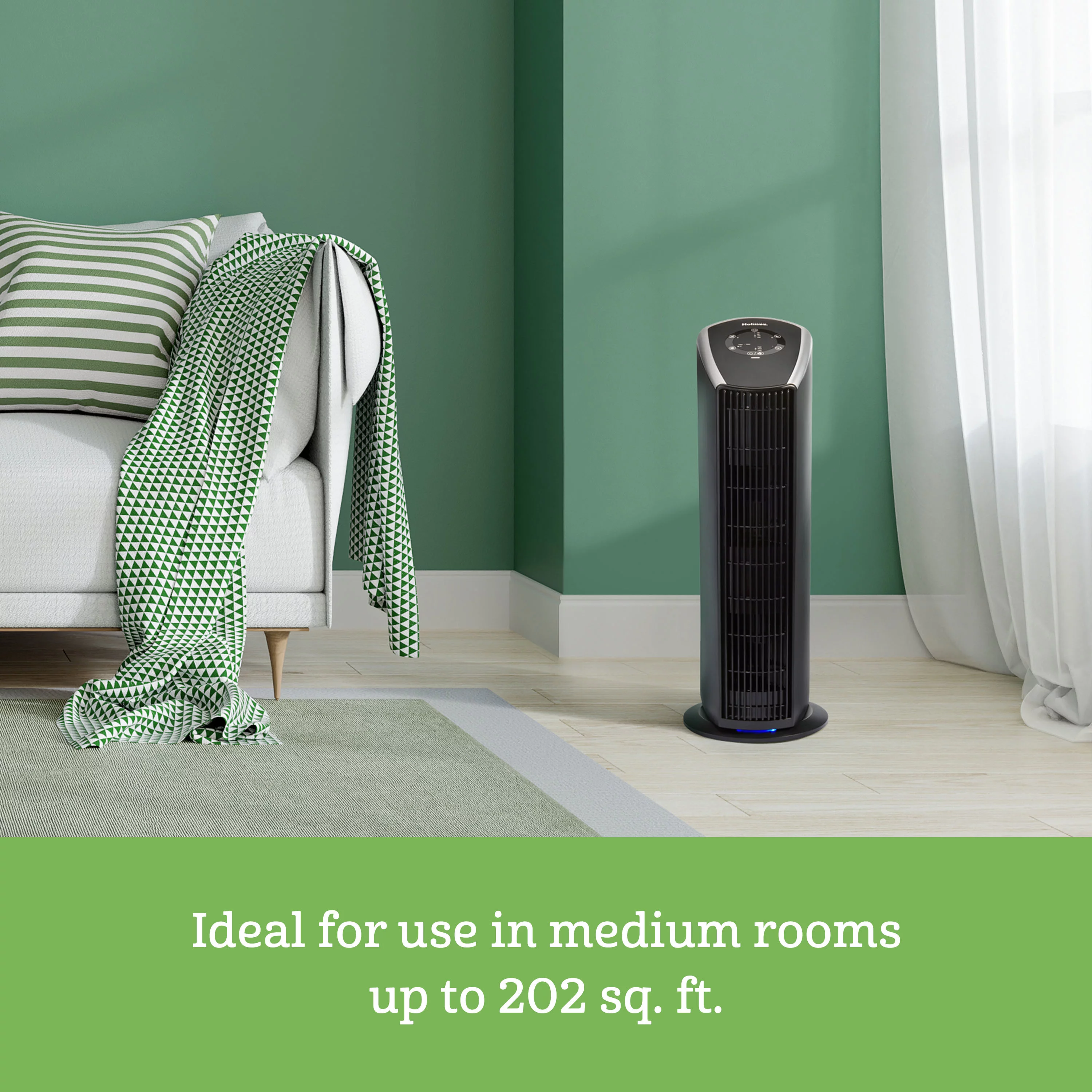 Holmes True HEPA Air Purifier with UV Technology, Medium Room Air Cleaner, Oscillating Air Purifier (HAP537UV)