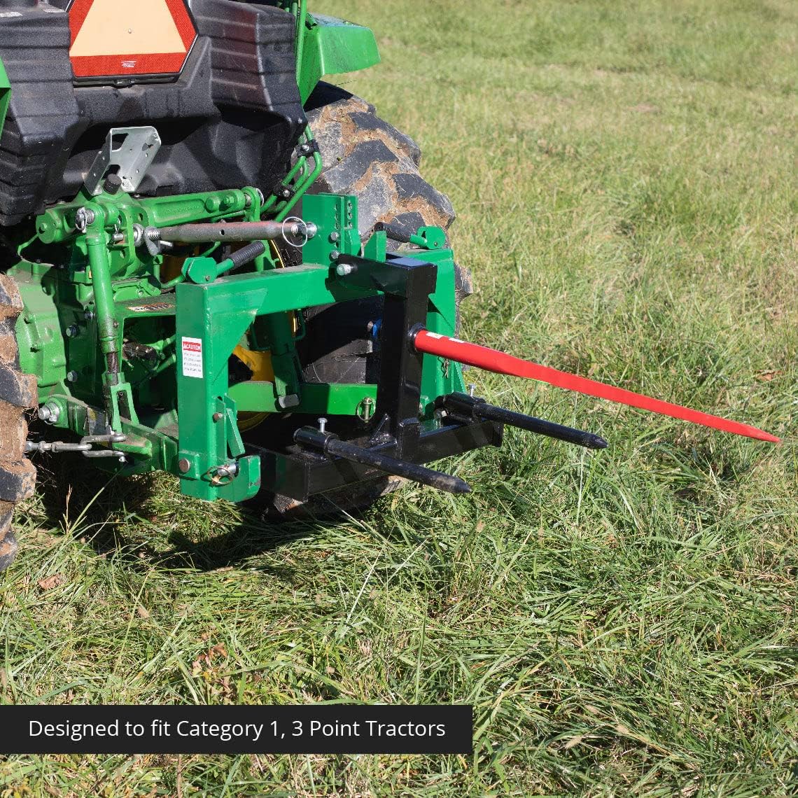 Titan Attachments Black Category 1, 3 Point Attachment, 39 Hay Spear and Stabilizers
