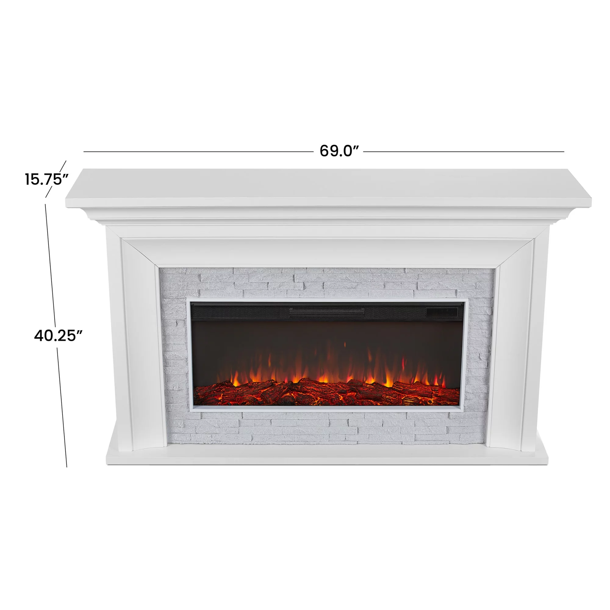 Real Flame 4830E Sonia 69" Wide 5,100 BTU Landscape Electric Mantel Fireplace - White
