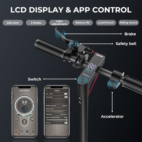 iScooter Electric Scooter for Adults & Teens, 25/19/18 Miles Long Range, 21/20/19 Mph Top Speed, 500W Peak Motor