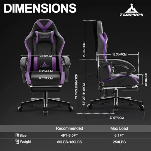 Gaming Chair,Ergonomic Massage Computer Office Desk Chair with Footrest,Pocket Spring Cushion