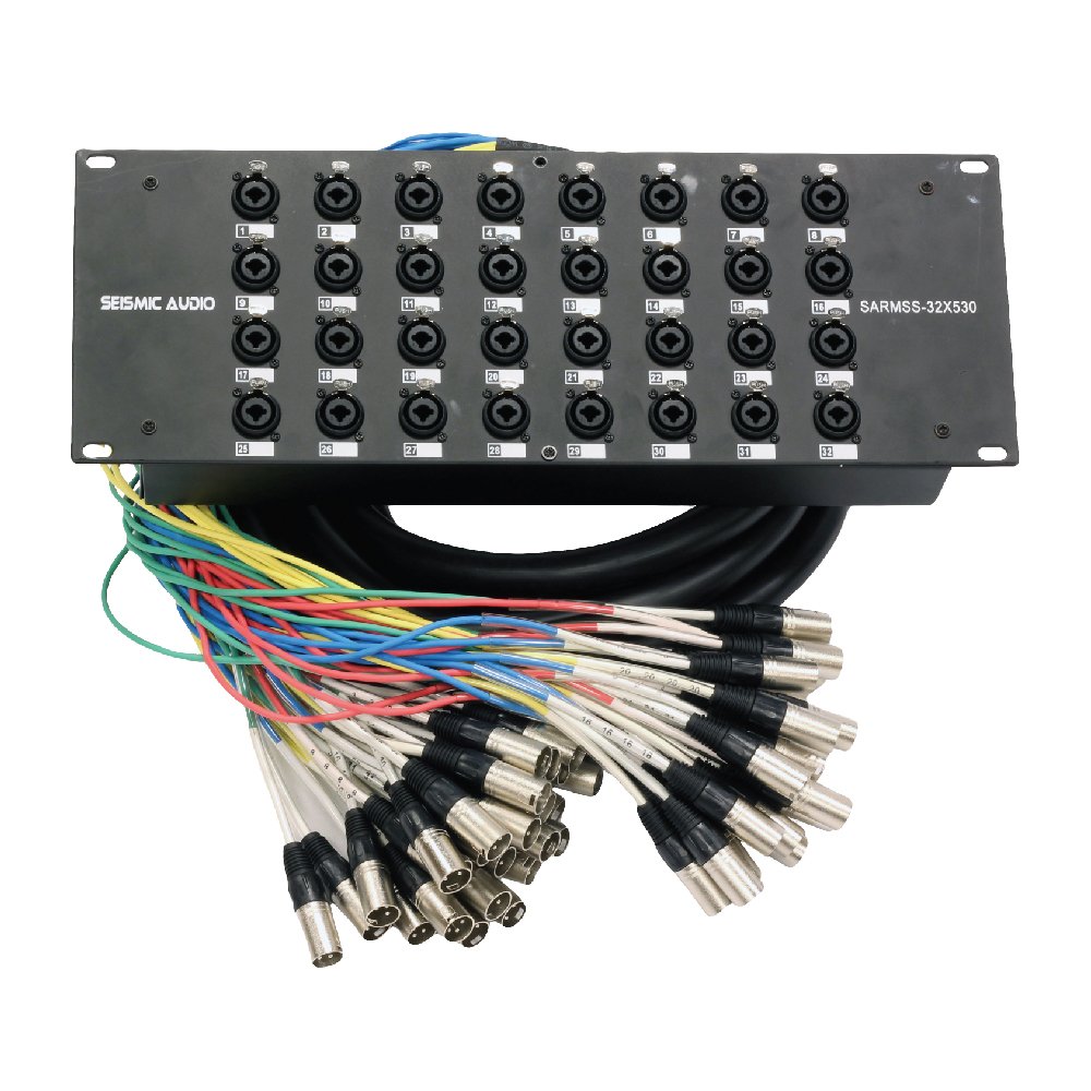 Seismic Audio - SARMSS-32x1515 - 32 Channel XLR TRS Combo Splitter Snake Cable - two 15' XLR trunks