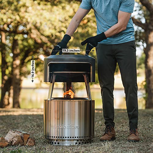 Solo Stove Bonfire Pi Fire | Pizza Oven Accessory for Bonfire Fire Pit, Incl. Carry Case & Cordierite Pizza Stone, Wood Burning Assembly
