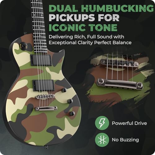 Fesley 39" LP Electric Guitar Kit: Full Size Solid Body Electric Guitars for Beginners with Humbucker Pickups,Poplar Body,Mahogany Neck,22 Frets