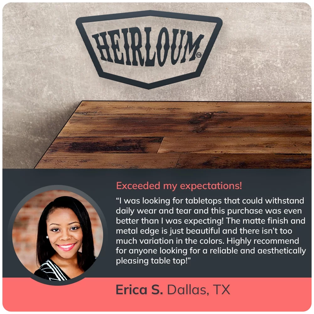 HEIRLOUM Reclaimed Wood Table Top - Rustic Recycled Solid Wooden Piece Perfect for Signs, Kitchens
