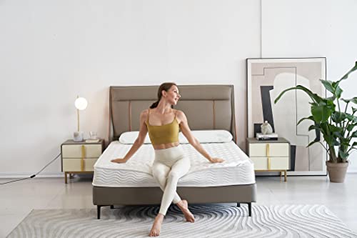 Oliver & Smith Queen Mattress - 6 Inch Hybrid Queen Size Mattress with Pocketed Coil Springs with High Density & Comfort Cold Foam - Eco-Friendly