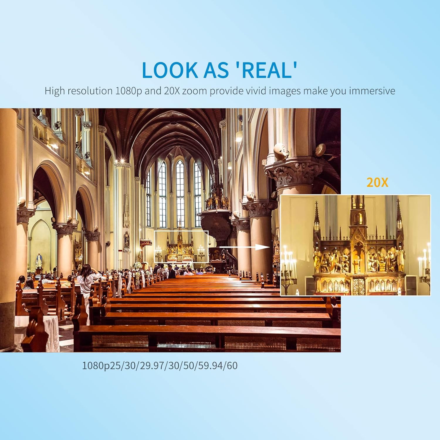 FEELWORLD POE20X Simultaneous 3G SDI HDMI IP PTZ Camera 20X Optical Zoom Support PoE Full HD 1080P 60fps for Church Live Streaming Conference