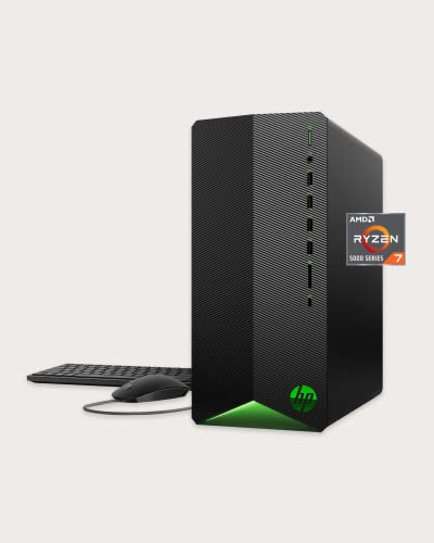 HP Pavilion Gaming Desktop, AMD Ryzen 7 5700G Processor, NVIDIA GeForce RTX 2060 graphic, 16 GB RAM, 1 TB SSD, Windows 11 Pro (TG01-2460