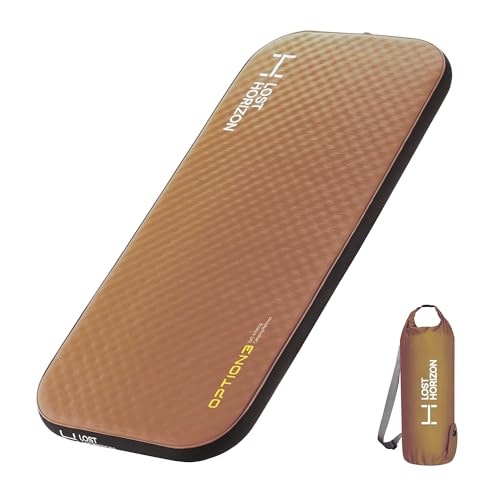 LOSTHORIZON Air & Foam Camping Mattress, Self-Inflating Sleeping Pad, 4.5" Thick, with Pump Sack, Full