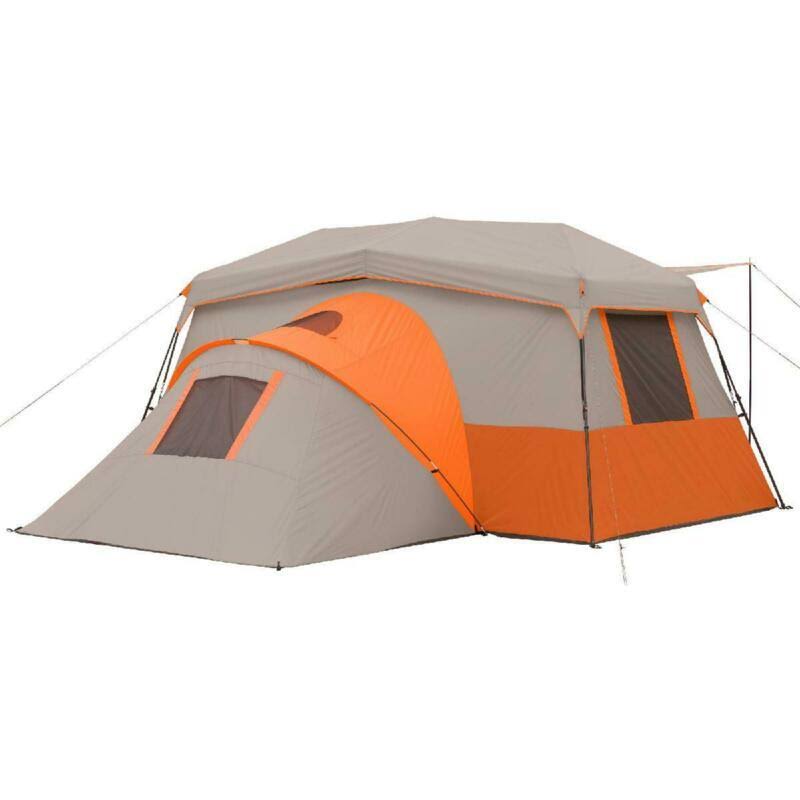 Ozark Trail 11-Person Instant Cabin Tent with Private Room Orange/Green Option - Green
