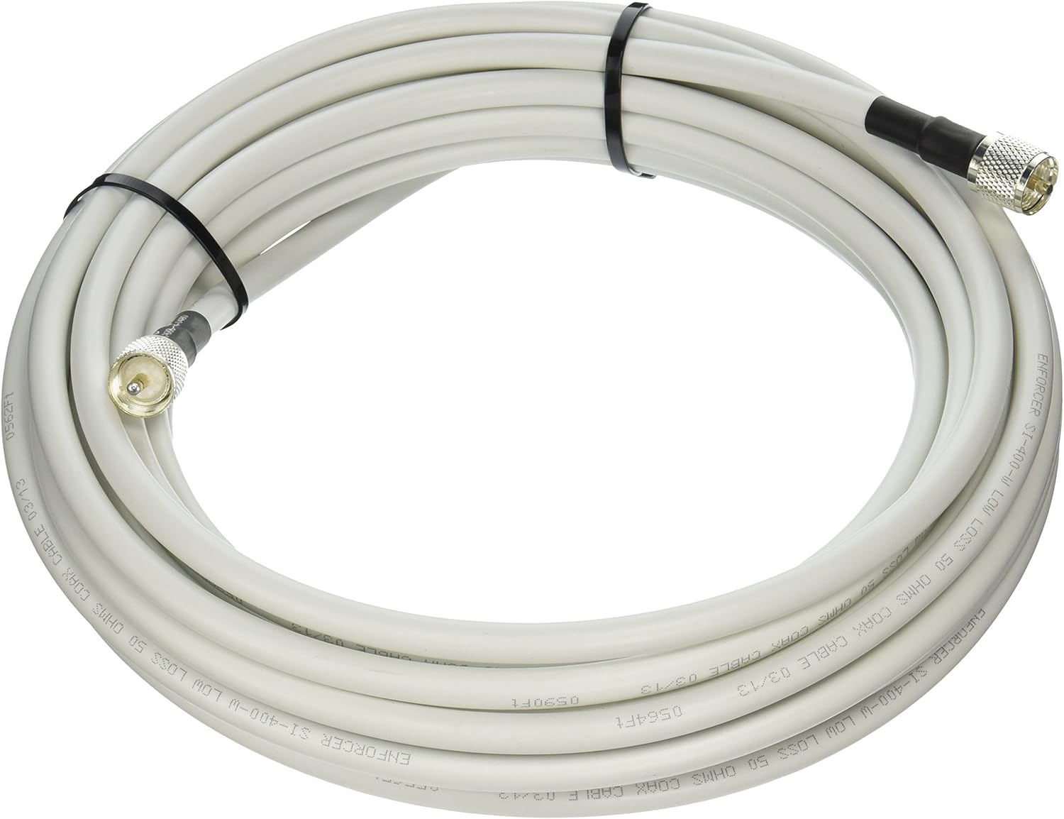 MPD Digital MPD-400 PVC White Superflex RF Marine 50 ohm MPD400 Coaxial Cable with UHF PL259 Male Crimp Connectors, 35 ft
