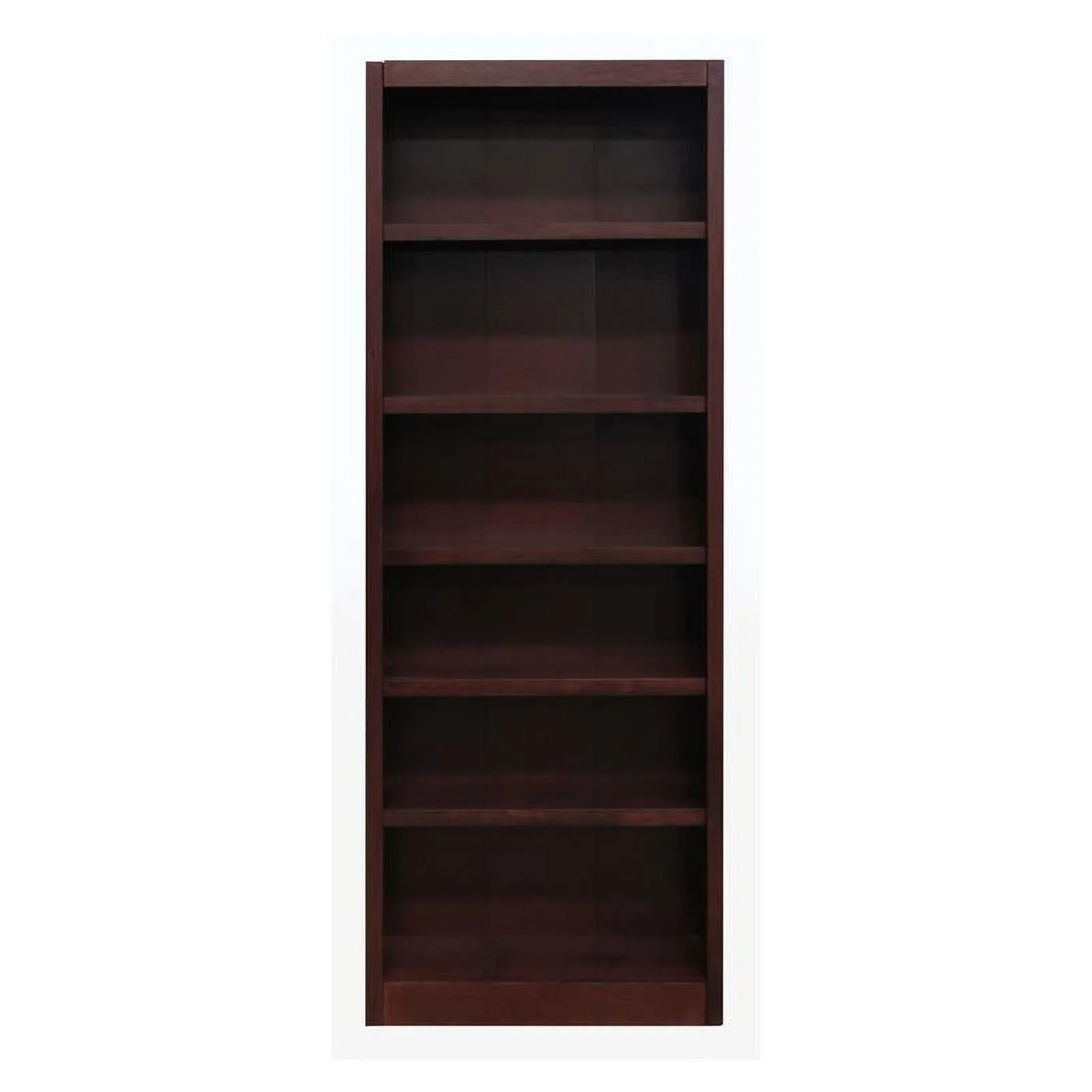 Bowery Hill Traditional 84" Tall 6-Shelf Wood Bookcase in Cherry