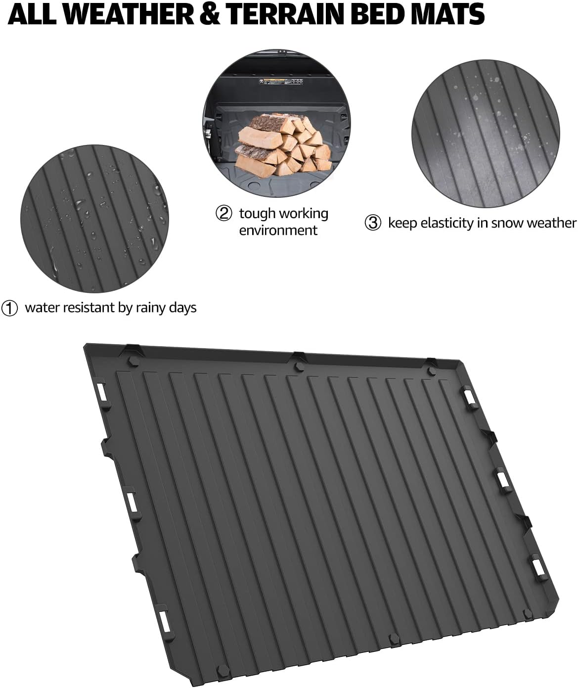 A & UTV PRO Cargo Bed Mats Liner for 2014-2021 Polaris Ranger XP 900 / Ranger 570 Fullsize