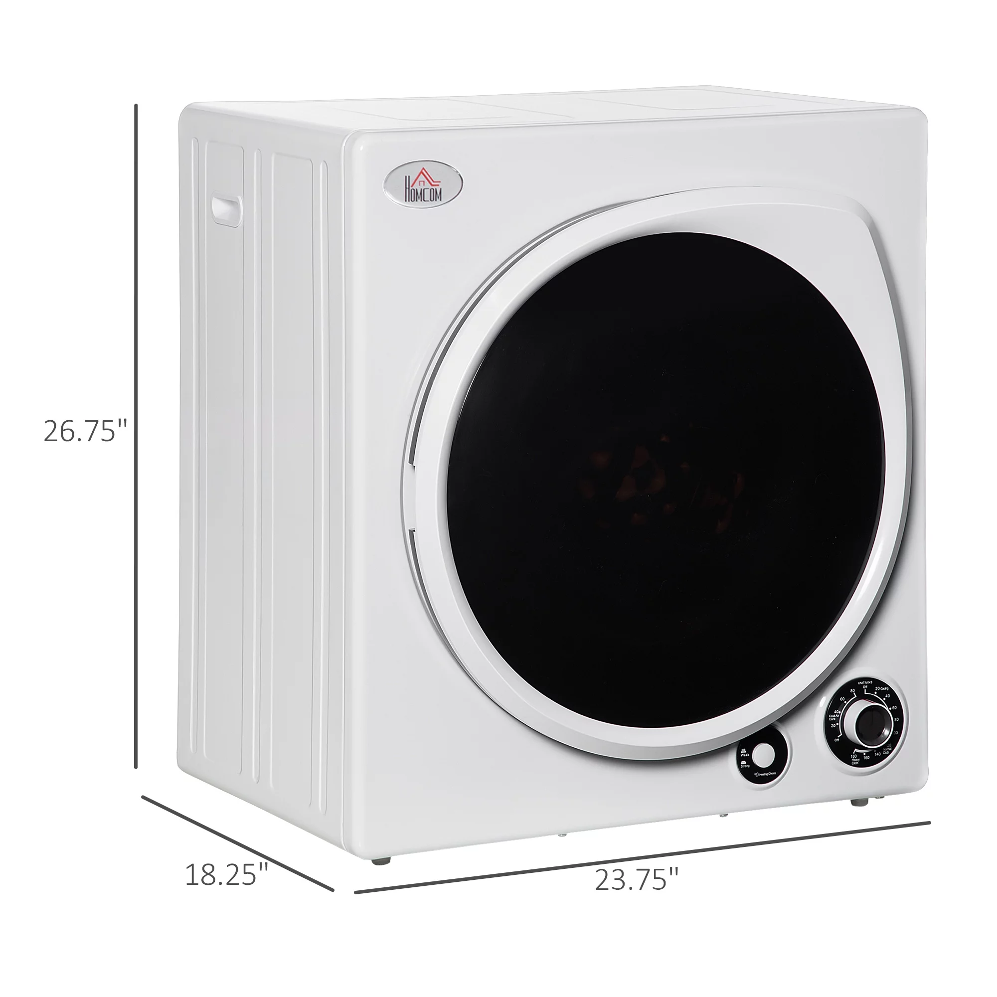 HOMCOM Dryer Machine, 1350W 3.22 Cu. Ft. Portable Clothes Dryer w/ 5 Modes
