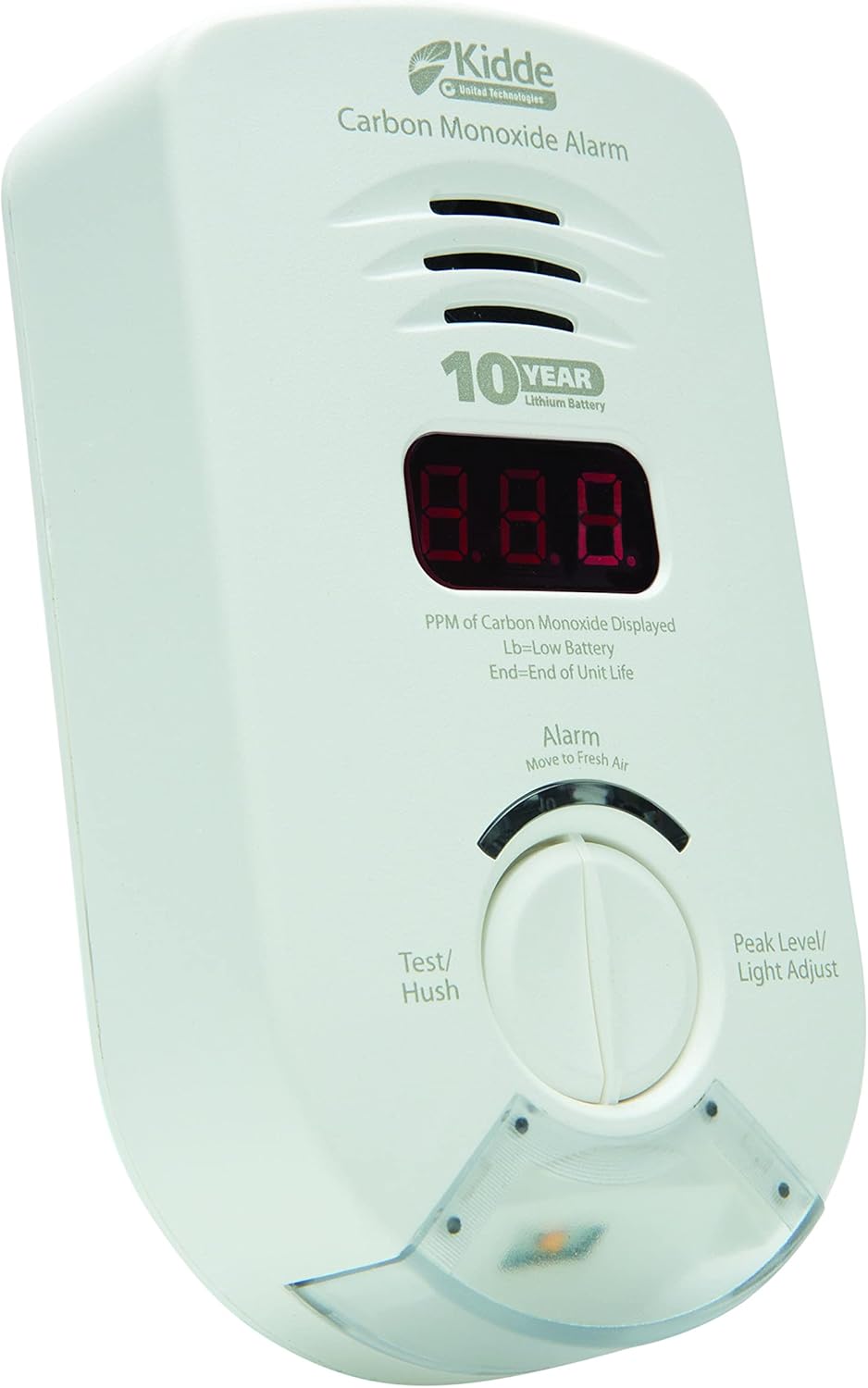 Kidde Carbon Monoxide Detector, AC-Plug-In with Lithium Battery Backup, Digital Display