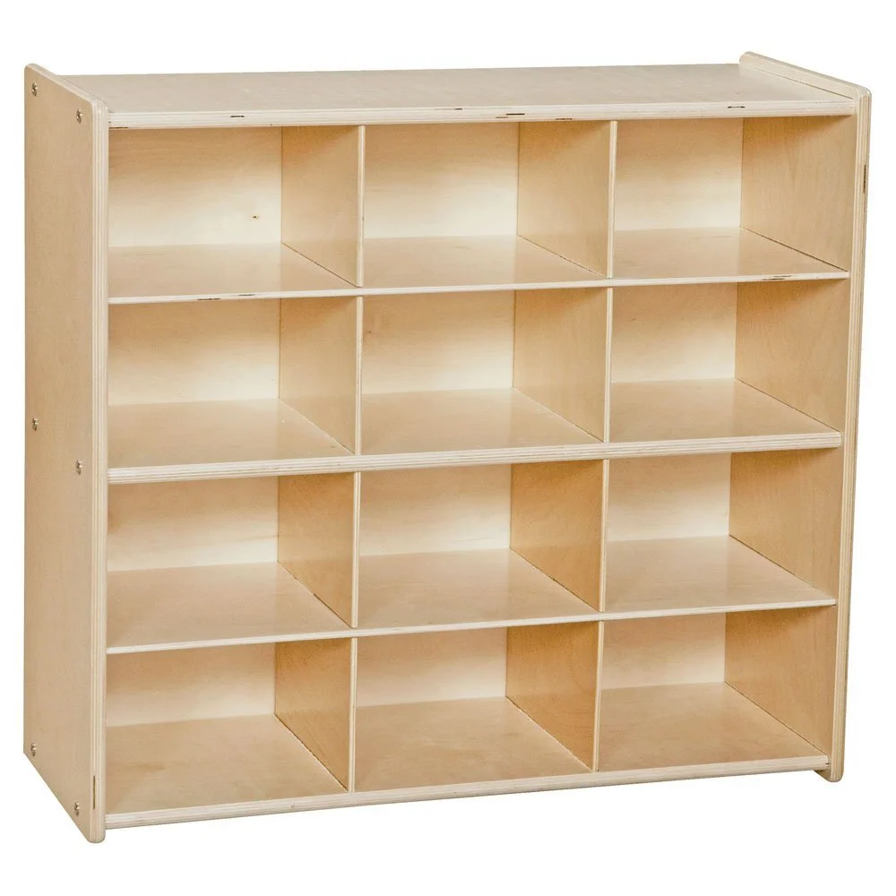 12 Cubbies 100% Birch Plywood Storage Cabinet, Office And Homeschool Organizer For Toys, Books, Art And Craft Supplies [Fully Assembled]