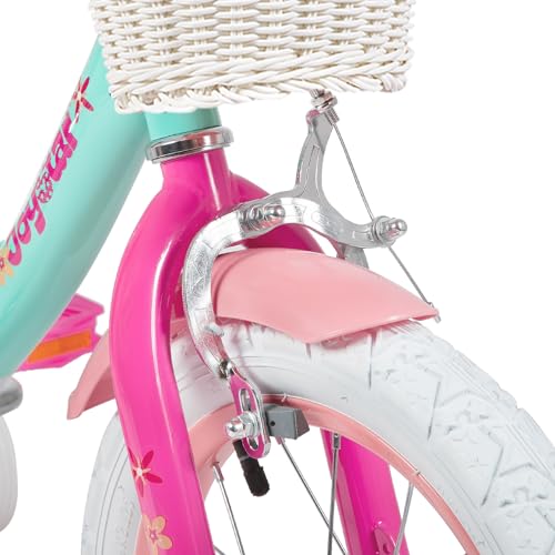 JOYSTAR Unicorn Kids Bike for Girls Ages 2-9 Years Old, 12 14 16 18 Inch Kids Bike with Training Wheels, Doll Seat, Streamers and Basket