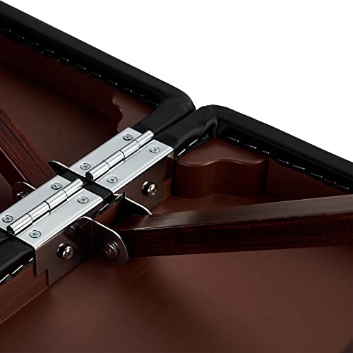Master Massage Newport Portable Massage Table Package with Denser 2.5" Cushion, Walnut Stained Hardwood, Steel Support Cables, Pillows & Accessories