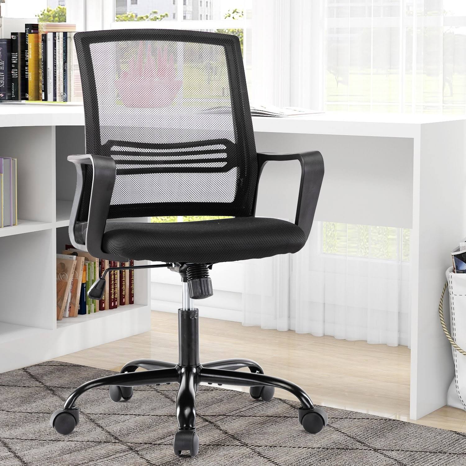 Home Office Chair Computer Task Chair Adjustable Desk Chair with Swivel Casters for Office Leisure - Pink