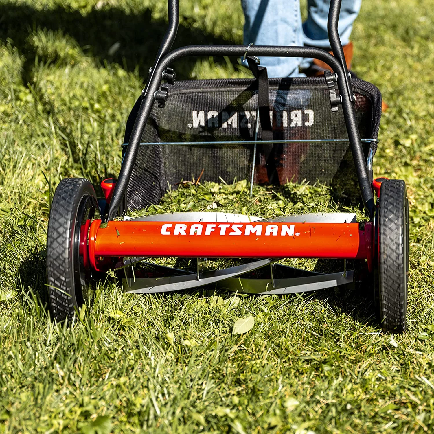 Dina 1816-18CR 18-Inch 5-Blade Push Reel Lawn Mower with Grass Catcher  Red - Curated Treasures Market