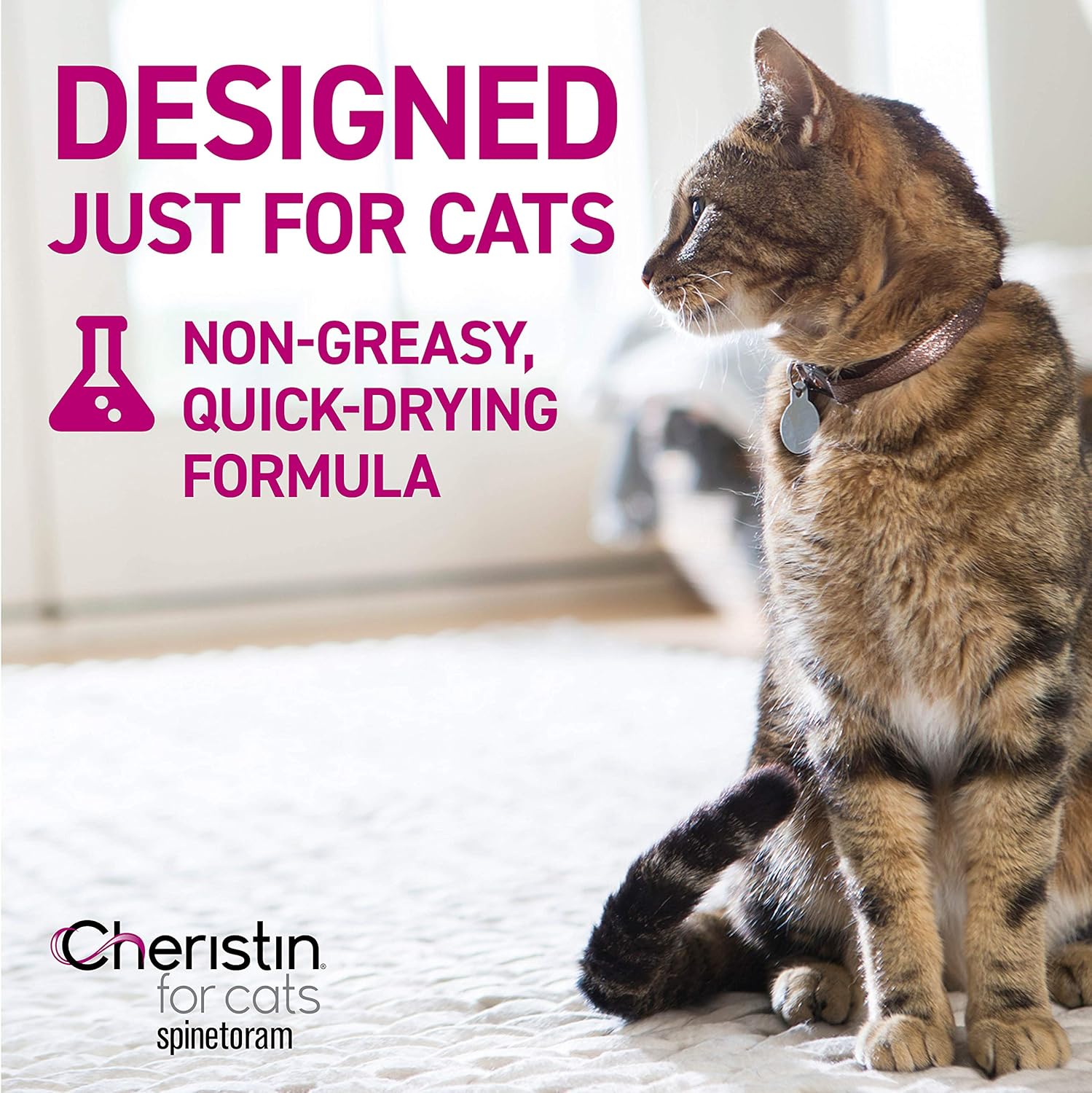 Cheristin for Cats Topical Flea Prevention &ndash; Starts Killing Fleas in 30 Minutes, 6 doses