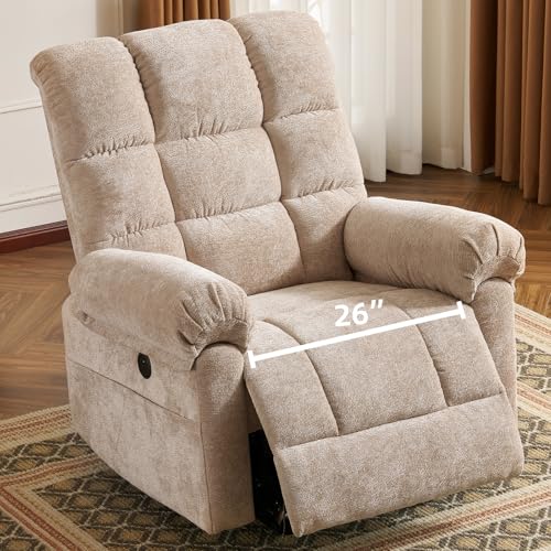 Oversized Power Lift Recliner Chair with Massage and Heat for Elderly, 26" Extra Wide Lift Chair for Big and Tall
