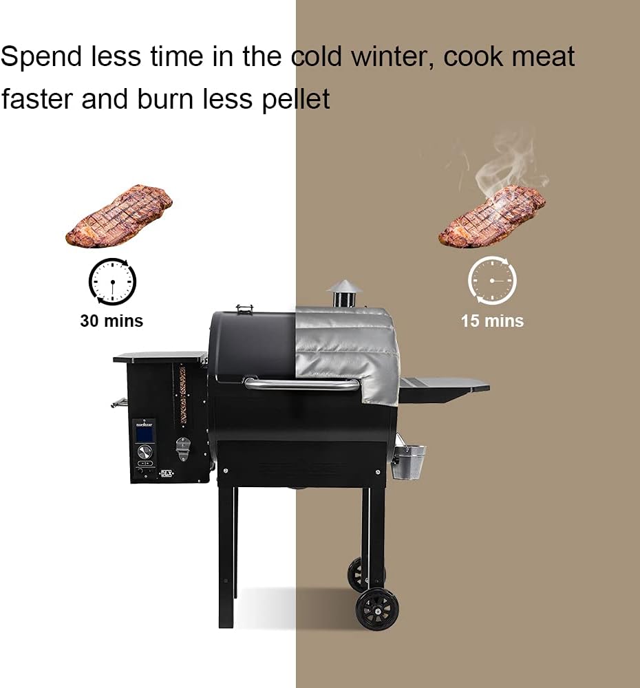 SafBbcue BBQ Grill Thermal Insulation Blanket for Camp Chef 24 Pellet Grills Thermal Blanket for Winter Cooking Keep Consistent Temperatures