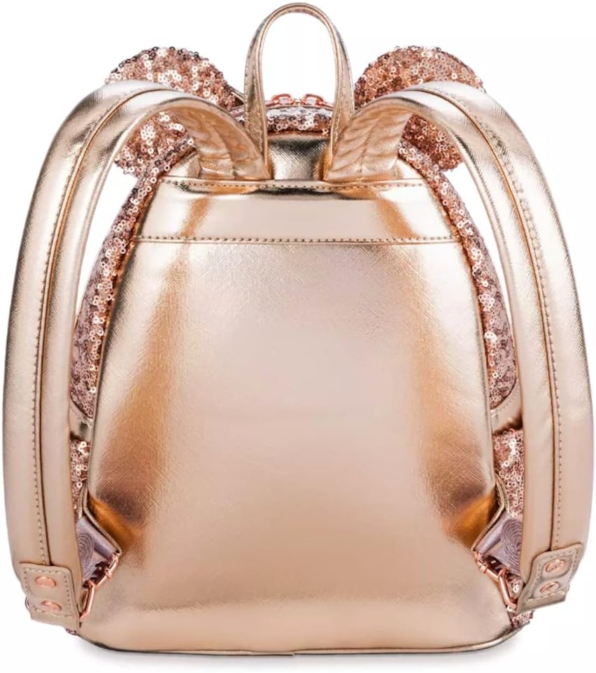Loungefly Disney Parks Minnie Mouse Sequin Mini Backpack – Rose Gold