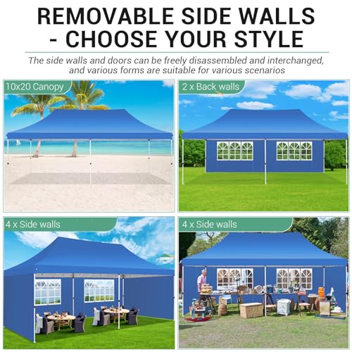 10x10 Pop Up Canopy Tent with 4 Sidewalls and Mesh Windows 2.0