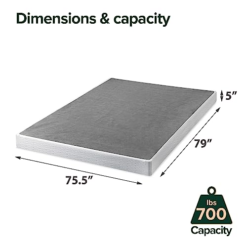 ZINUS 5 Inch Metal Smart Box Spring with Quick Assembly, Mattress Foundation, Strong Metal Frame, Easy Assembly, Queen