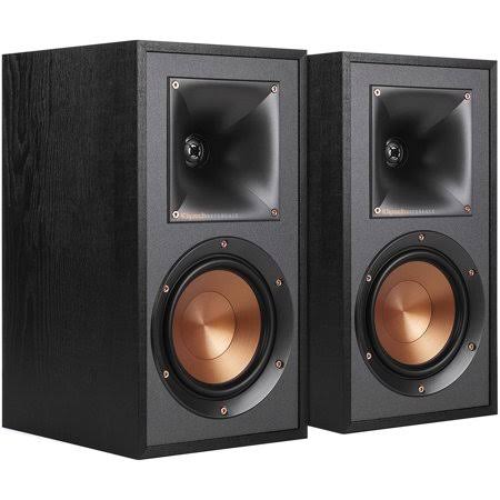 New Klipsch R-41M Powerful Detailed Bookshelf Home Speaker Set of 2 Black - Megean