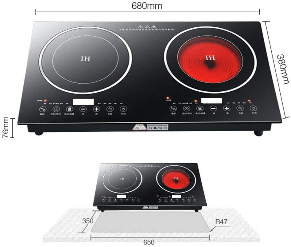 1200W Electric Stove Dual Induction Cooktop Counter Top Burner Digital Magnetic Double Hot Plate Countertop Burner Cooker for Home&Commerical