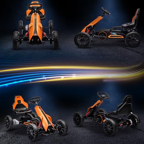 Aosom 12V Electric Go Kart for Kids, Outdoor Ride-On Toy with Forward Backward Drive & Adjustable Speed, Gift for Child 3-8 Years Old, White