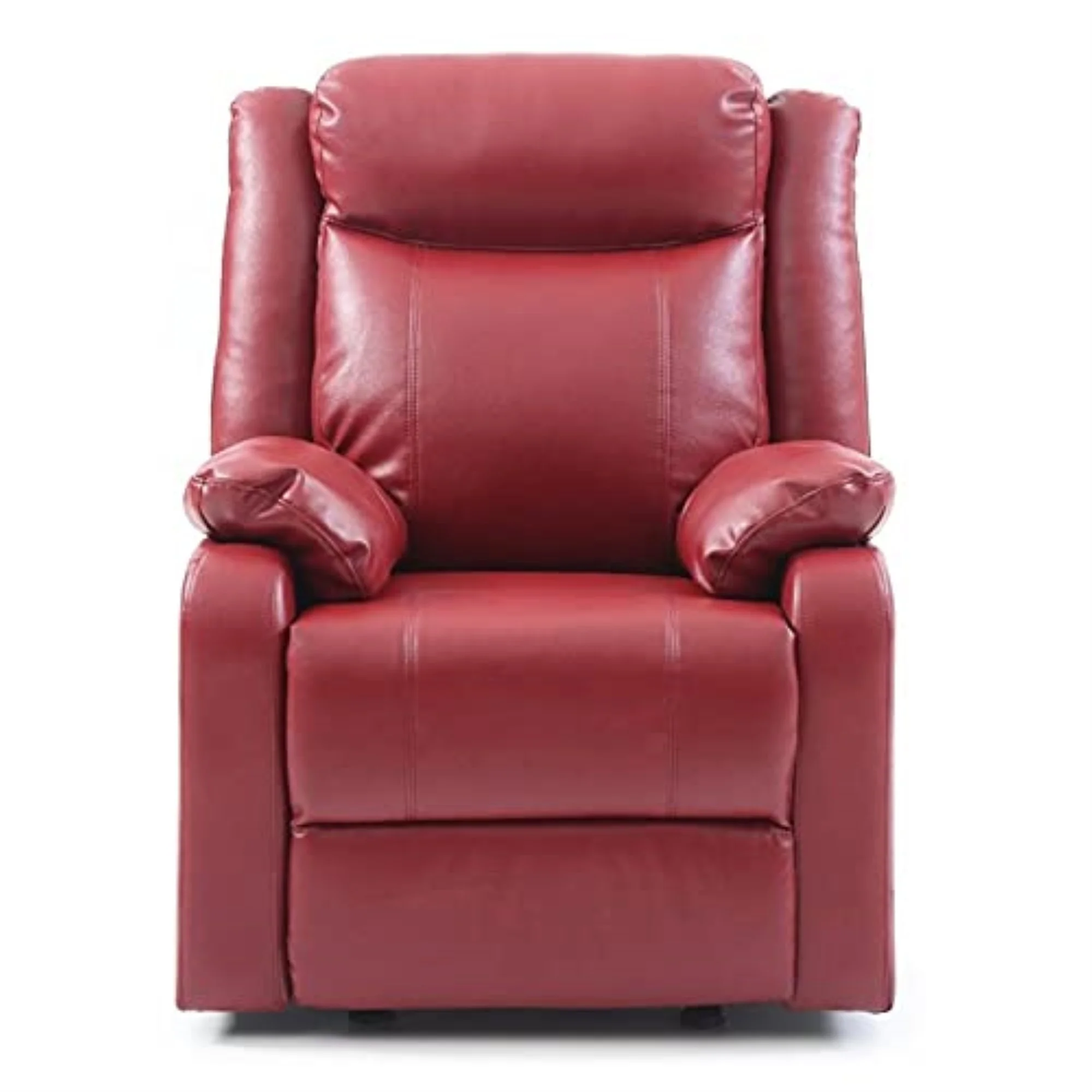 Glory Furniture Ward Faux Leather Rocker Recliner in Red