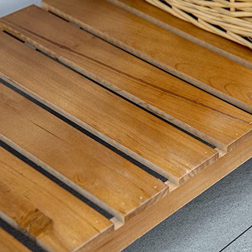 Outsunny Potting Bench Table, Garden Work Bench, Outdoor Wooden Workstation with Tiers of Shelves and Drawer for Patio, Courtyards, Balcony, Brown