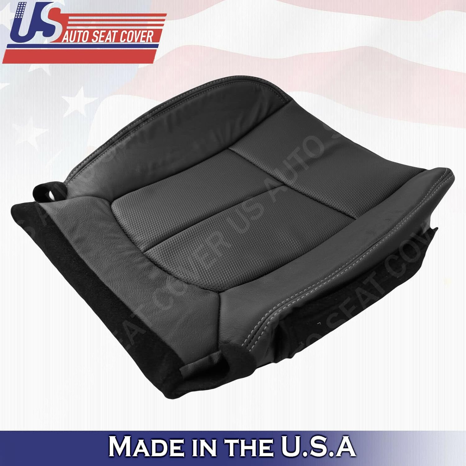 2009-2014 Ford F150 Driver Bottom Texture Leather Seat Cover Black